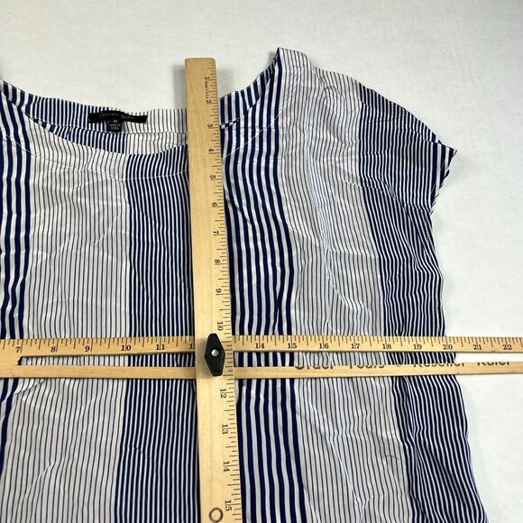 Lauren Gold Silk Blouse Striped Nautical Lightweight Top Short Sleeve Shirt S - Picture 7 of 10